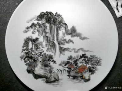 杨增超日记-奇石瓷画新作《高山流水》，以石创作，石景相融！可定制。【图2】