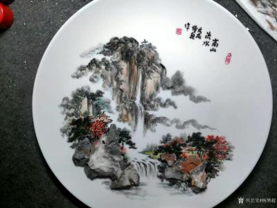 杨增超日记-奇石瓷画新作《高山流水》，以石创作，石景相融！可定制。【图3】