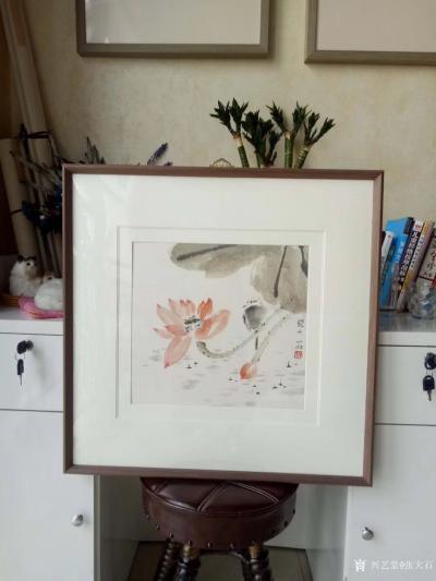 张大石日记-分享几幅国画山水花鸟小品画《兰草》
溪水长涵幽草芳，春溪露滴兰叶光。美人日暮采【图3】