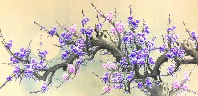 刘慧敏日记-国画梅花三幅，一样的风霜傲雪，不一样的雪中风情，尺寸39x138【图3】