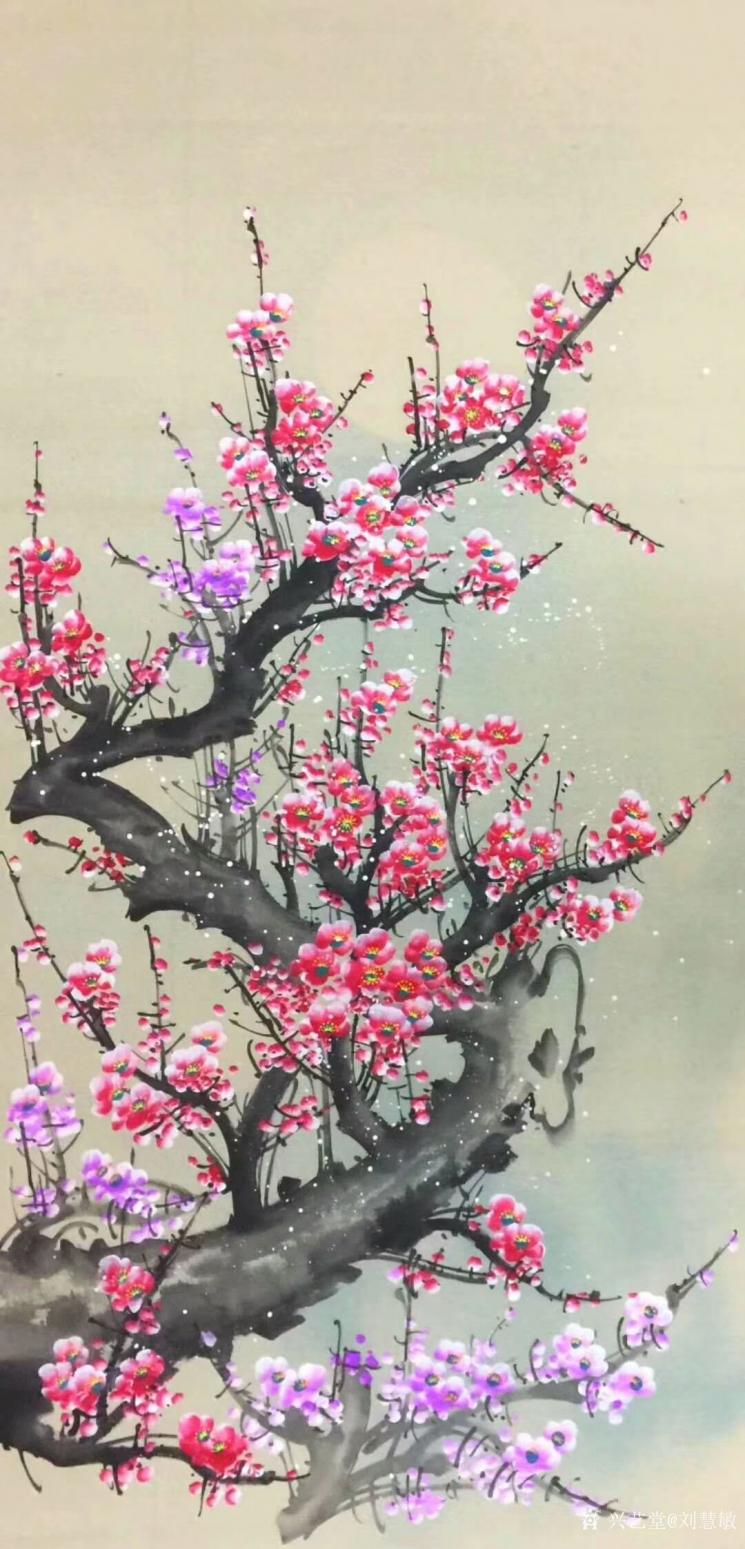 刘慧敏国画作品《红梅》