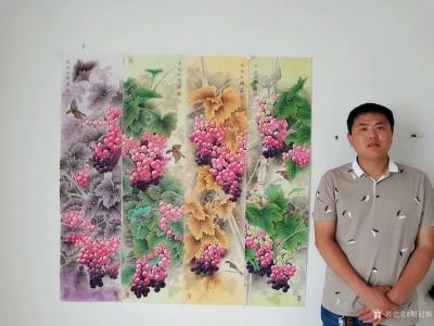 胡记领收藏-红木家具配上我的画，奢华有内涵，不失品味。胡记领工笔绘画感谢你的支持与厚爱。【图4】