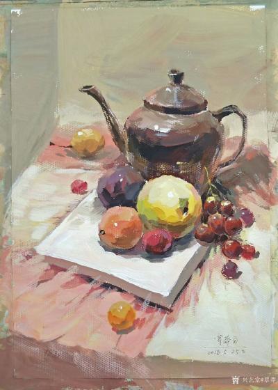 覃莽日记-画水粉画越来越过瘾，画了一幅又一幅。炉火纯青，信手拈来，力求完美是我画画的目标。【图2】