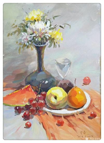 覃莽日记-画水粉画越来越过瘾，画了一幅又一幅。炉火纯青，信手拈来，力求完美是我画画的目标。【图4】