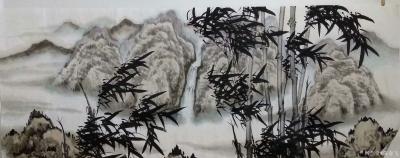 陈奇飞日记-画竹再配上山石流水，似听到泉水叮咚，小鸟叽叽，【图3】