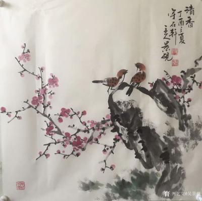 吴景砚日记-国画写意花鸟画《富贵神仙》，《春语》，《寒香》，《香雪》，《清香》，《墙里墙外》【图5】