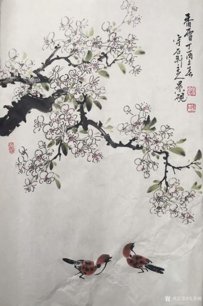 吴景砚日记-国画写意花鸟画《富贵神仙》，《春语》，《寒香》，《香雪》，《清香》，《墙里墙外》【图6】