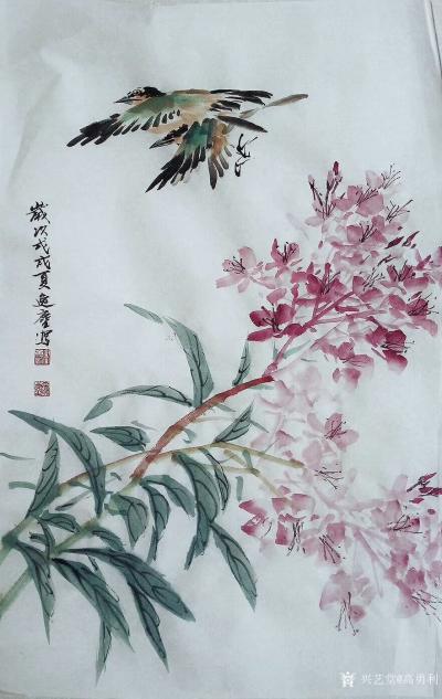 高勇利日记-国画花鸟画《龝韻》，四呎四開，68*33CM，軟片未裝裱。
最近畫山水沒感覺了【图2】