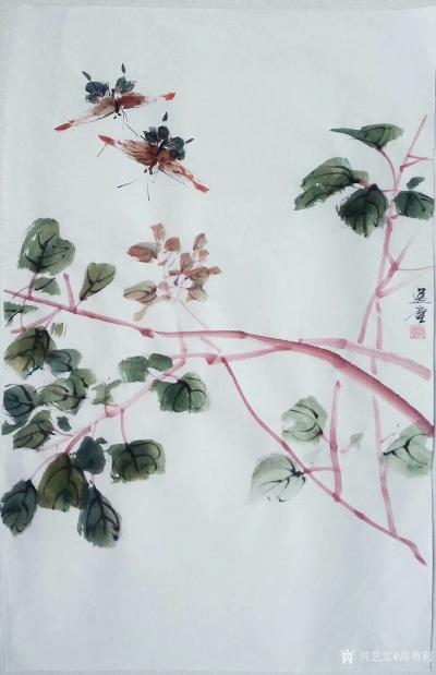 高勇利日记-国画花鸟画《龝韻》，四呎四開，68*33CM，軟片未裝裱。
最近畫山水沒感覺了【图3】