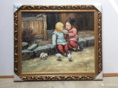 宋德发日记-客户定制的一批水粉画已经全部装裱完毕，准备发货，晒图做个留念。人靠衣装马靠鞍，一【图4】