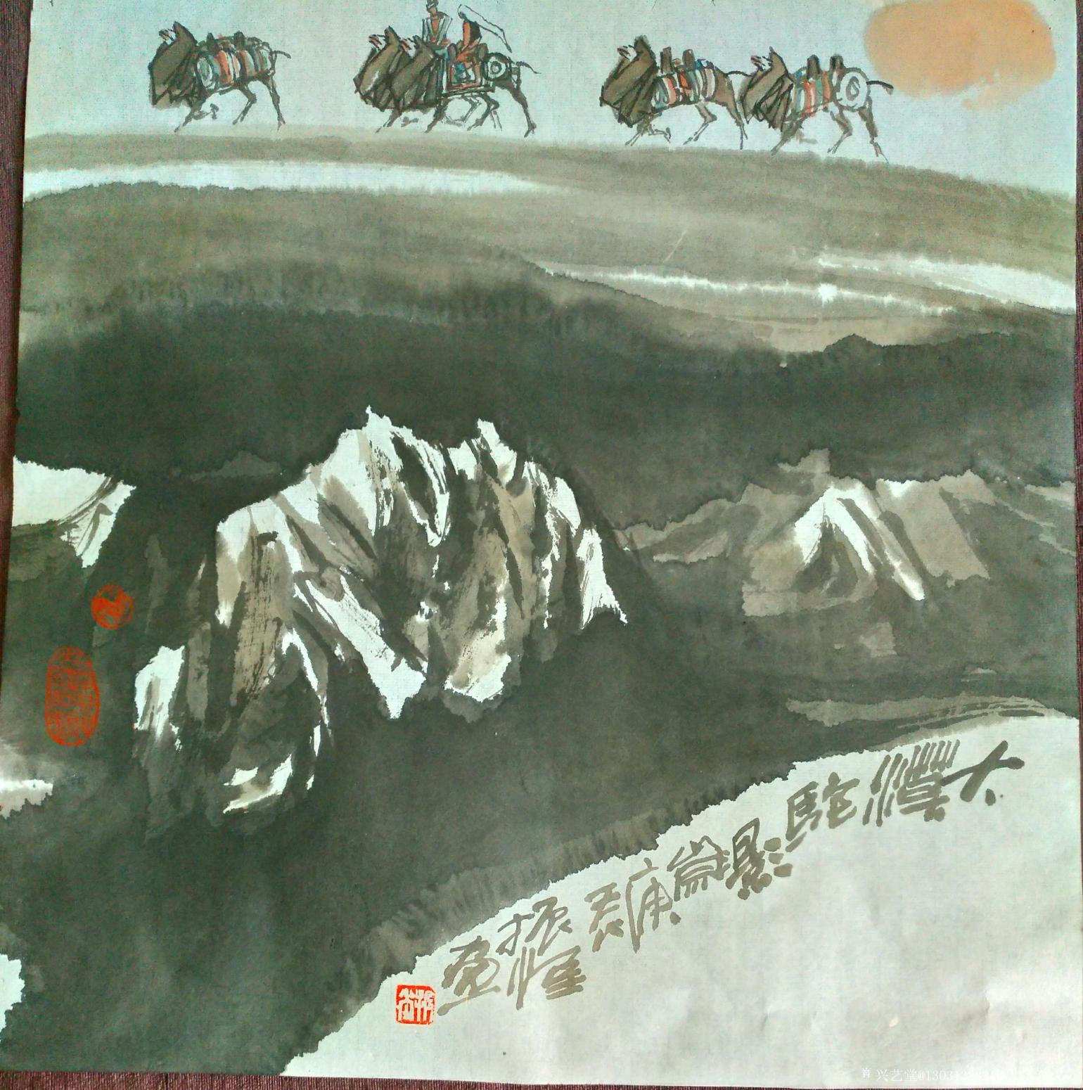 13031328216国画作品《董振堂作品》【图0】