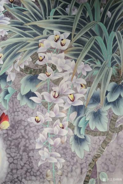 韩梅日记-我爱幽兰异众芳，不将颜色媚春阳。四尺斗方工笔画兰花《幽谷兰香》，新作完成，请欣赏【图2】