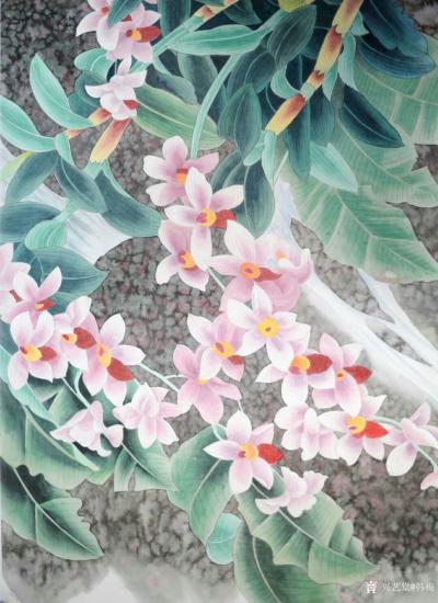 韩梅日记-我爱幽兰异众芳，不将颜色媚春阳。四尺斗方工笔画兰花《幽谷兰香》，新作完成，请欣赏【图5】