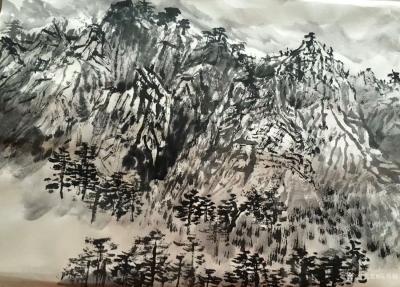 陈秀梅日记-昨天早上七点多我们几位老师约好去贺兰山苏峪口里面写生，对面大山心灵深处在呐喊着，【图3】