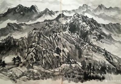 陈秀梅日记-昨天早上七点多我们几位老师约好去贺兰山苏峪口里面写生，对面大山心灵深处在呐喊着，【图5】