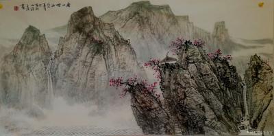 于立江日记-国画山水画新作一组，四尺作品四幅，《春江泛舟图》，《春山无处不飞花》，《春江水暖【图4】