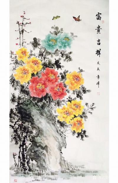 袁峰日记-近期国画花鸟画作品《富贵吉祥》，《玉兰笑对艳阳天，春光占尽倍增妍》，《竹石图》
【图3】