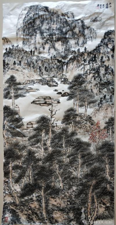 李玉凤日记-《山水清辉》。四尺整张。【图1】