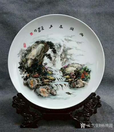 杨增超日记-不忘初心，继续前行，坚持创作具有中国特色的奇石瓷画作品！请欣赏作品《春晓》，《亭【图3】