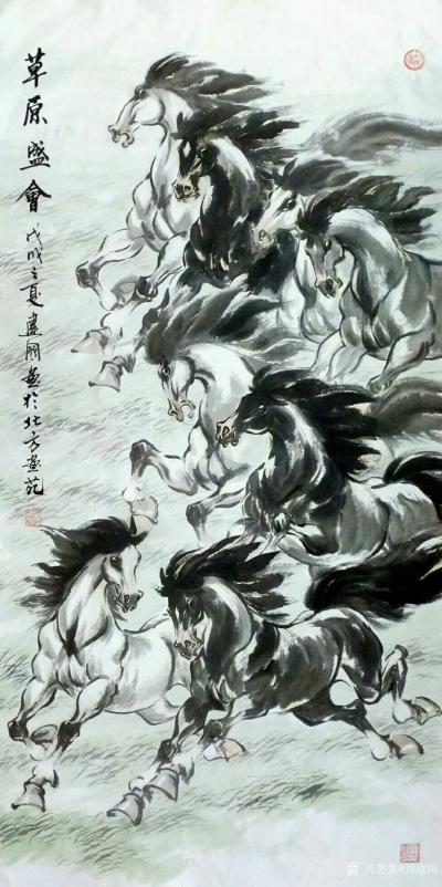 刘建国日记-国画骏马图新作《塞北雄风》，《草原盛会》，《草原盛会》
【感言】“无知者无畏”【图3】