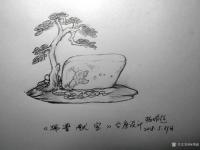 艺术家杨增超日记:奇石瓷画作品《福禄寿》，附创意设计图纸，请欣赏
《瑞兽献宝【图2】