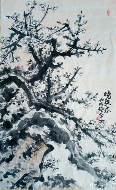 杨振华日记-炎炎夏日，何处寻清凉？画几幅梅花，既有芬芳，更有冬意，心静自然凉，哈哈。国画《红【图1】