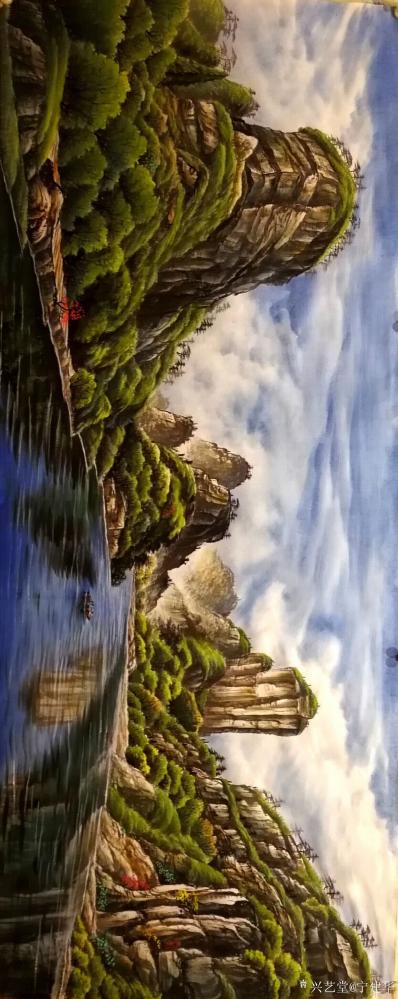 宁建华日记-最新创作彩墨山水画已完成，尚未题款，先请老师们欣赏指导。【图3】