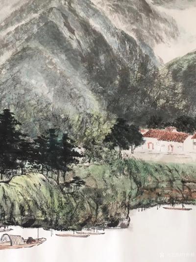 叶仲桥日记-这张《大地生辉》的大画，是由一位本土企业家订制的大画（装裱后4米88*2米68）【图5】