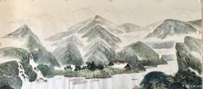 叶仲桥日记-这张《大地生辉》的大画，是由一位本土企业家订制的大画（装裱后4米88*2米68）【图7】