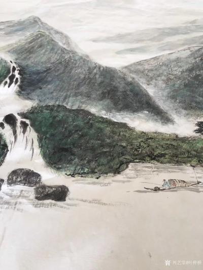 叶仲桥日记-这张《大地生辉》的大画，是由一位本土企业家订制的大画（装裱后4米88*2米68）【图8】