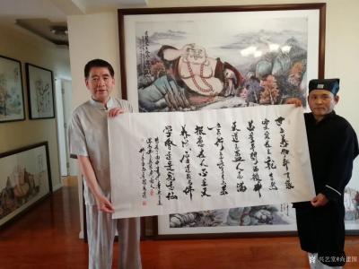 尚建国收藏-幽静之地可遇仙，处世善行能会佛！感谢李道长来我工作室访贫问苦，给在下送温暖。
【图3】