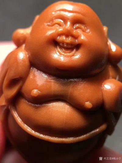 税小宁日记-精工铁核《开心弥勒》尺寸：2.0×2.5 纯手工，精选顶级老铁核雕刻，干净细腻，【图3】