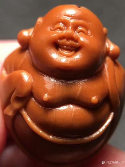 税小宁日记-精工铁核《开心弥勒》尺寸：2.0×2.5 纯手工，精选顶级老铁核雕刻，干净细腻，【图4】