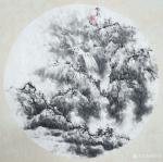 欧凯歌日志-近期国画山水画9張《翠岭飞瀑图》，《瀑舞云飞》《清江帆影》，【图4】