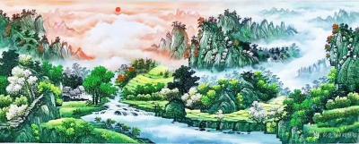 刘慧敏日记-旭日东升，盛夏之季，绿意最浓，江山如画，美不胜收。作绿夏系列山水画三幅，供欣赏，【图2】