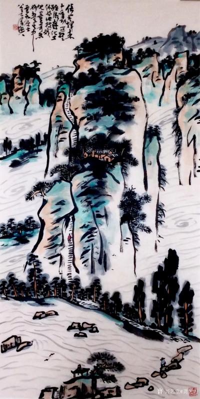 龚光万日记-国画山水画《信手挥来十年功，一艺虽微夺化工。休将此技戏儿童，奇思妙想在其中。》【图1】