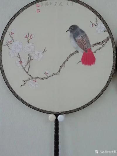 安士胜日记-再忙也得坚持笔耕纸素，宫扇四屏这个小任务干了好久，终于算是可以收官啦【图1】