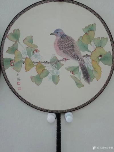 安士胜日记-再忙也得坚持笔耕纸素，宫扇四屏这个小任务干了好久，终于算是可以收官啦【图4】