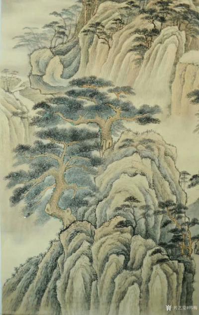 韩梅日记-仿古山水画《山居图》，配局部特写，刚画完，尚未落款，请欣赏，欢迎来图订制【图2】