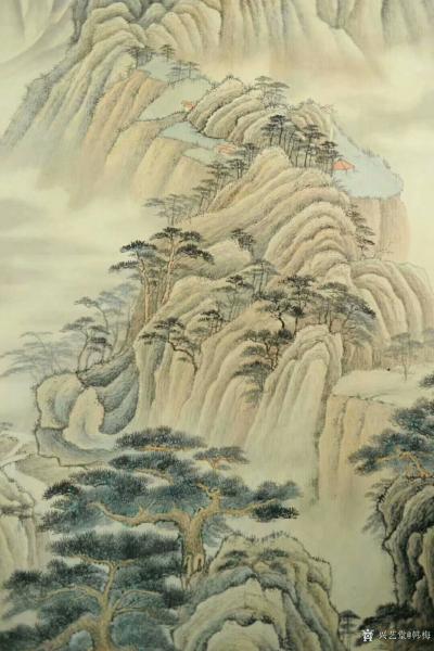 韩梅日记-仿古山水画《山居图》，配局部特写，刚画完，尚未落款，请欣赏，欢迎来图订制【图3】