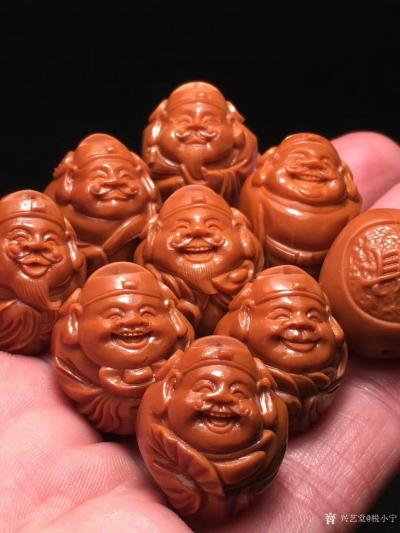 税小宁日记-精品铁核《八宝财神》1.9x2.3 老树铁核 圆饱满，雕工干净 做工精美 开脸喜【图1】
