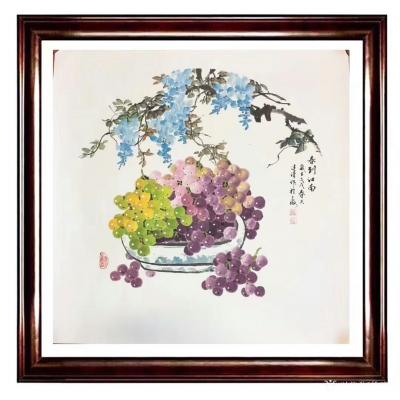 徐建清日记-国画山水斗方《深山云起》，花鸟斗方《春到江南》，《群英图》【图4】