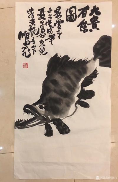 周鹏飞日记-昨天在广东东莞食荔枝、乘兴作此《大贵百余图》，《大吉大利图》二图、以志纪遊。今日【图1】