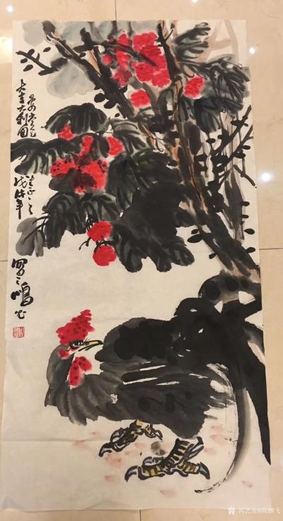 周鹏飞日记-昨天在广东东莞食荔枝、乘兴作此《大贵百余图》，《大吉大利图》二图、以志纪遊。今日【图2】