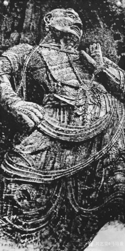 马培童日记-25，突破焦墨画的“无人之境”龙门、云岗石窟 写生。
焦墨画对象往往以山水为主【图8】