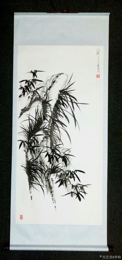 李牧日记-国画花鸟画兰草系列作品《兰香》，《宁可食无肉，不可居无竹，无肉令人瘦，无竹令人俗【图2】