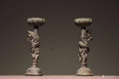 明清古艺收藏-古藏品——龙灯
尺寸直径7cm，高23cm
材质：铜，工艺精细，皮克老辣，双【图2】