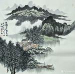 陈宏洲日志-国画山水画新作《闲听江流静看山》，60*60cm，请欣赏【图1】