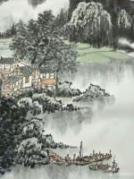 艺术家陈宏洲日记:国画山水画新作《闲听江流静看山》，60*60cm，请欣赏【图1】