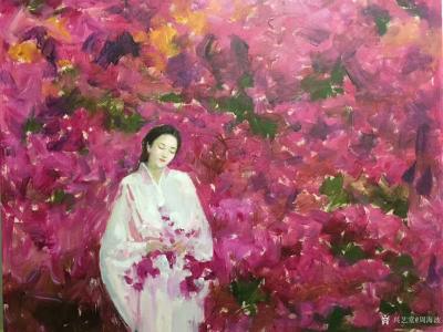 周海波日记-油画《三角梅》.....展示绘制步骤图，发空间保存。【图3】